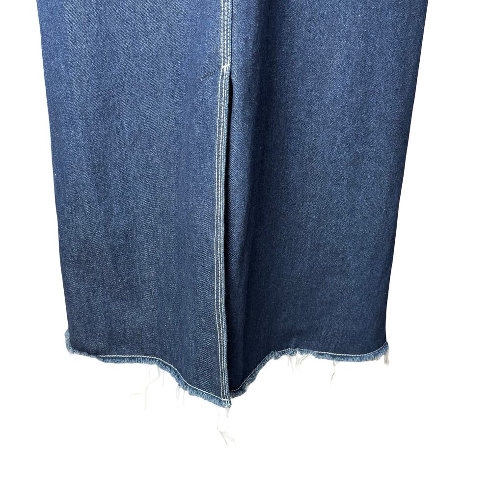 ADOLFO‎ DOMINGUEZ Womens Dark Wash Denim Wrap Maxi Skirt Size 36 / US Sz 2 - Picture 6 of 8